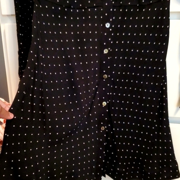 Philosophy Black and White Polka Dot  Button Down Collar Dress - Picture 7 of 16